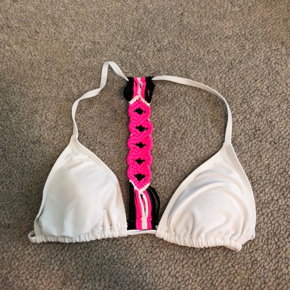 White and pink bikini size small worn once